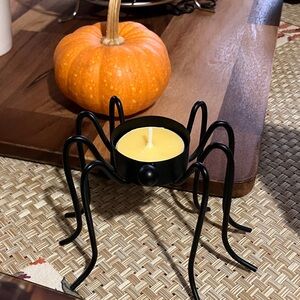 Black Spider Tealight Candle Holder